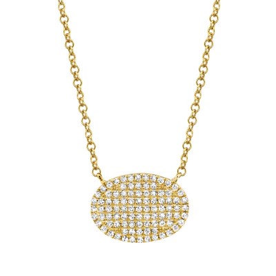 0.21ct 14k Yellow Gold Diamond Pave Necklace