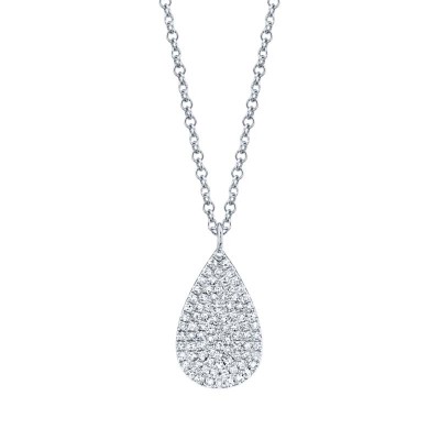 0.19ct 14k White Gold Diamond Pave Necklace