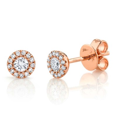 0.24ct 14k Rose Gold Diamond Stud Earring