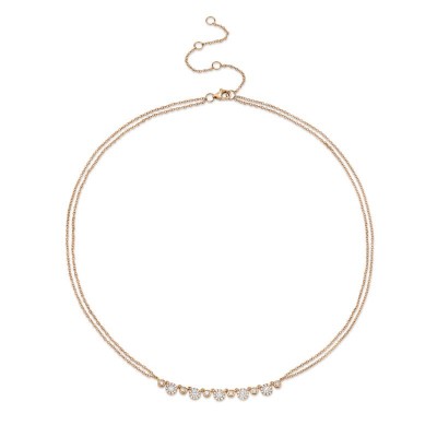 0.56ct 14k Rose Gold Diamond Necklace