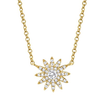 0.15ct 14k Yellow Gold Diamond Necklace