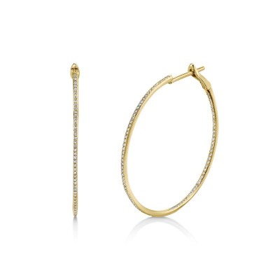 0.50ct 14K Yellow Gold Diamond Hoop Earring
