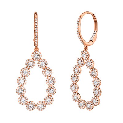 1.64ct 14k Rose Gold Diamond Lady's Earring