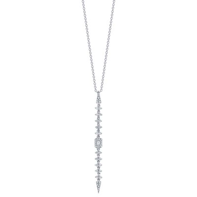 0.34ct 14k White Gold Diamond Baguette Necklace