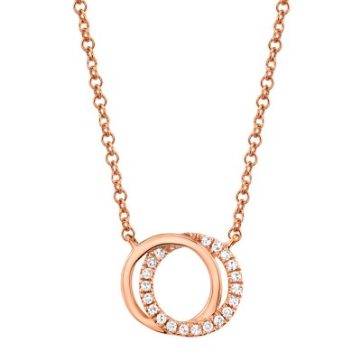 0.07ct 14k Rose Gold Diamond Circle Necklace