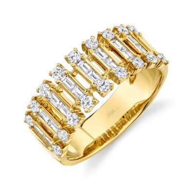 0.82ct 14k Yellow Gold Diamond Baguette Ring