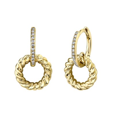0.08ct 14K Yellow Gold Diamond Earring