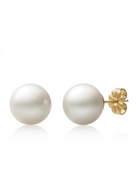 Extra Large Round Freshwater Pearl Stud Earrings 10mm-11mm