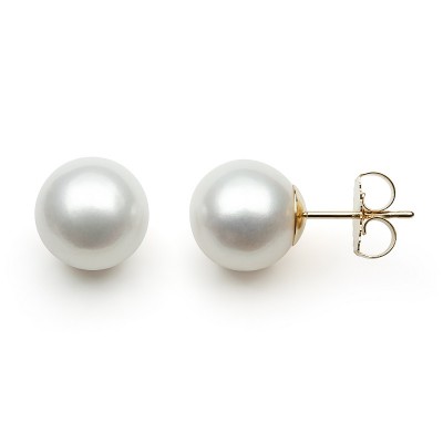 Large Round Freshwater Pearl Stud Earrings  9mm-9.5mm