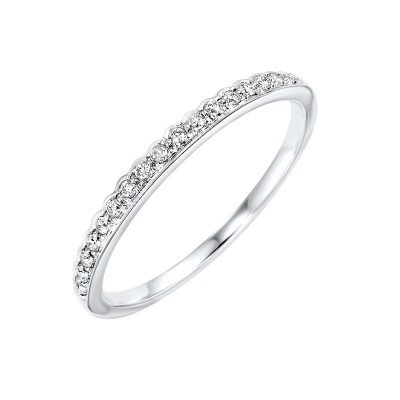Diamond 1/4 Eternity Asymmetrical Stackable Band in 10k White Gold