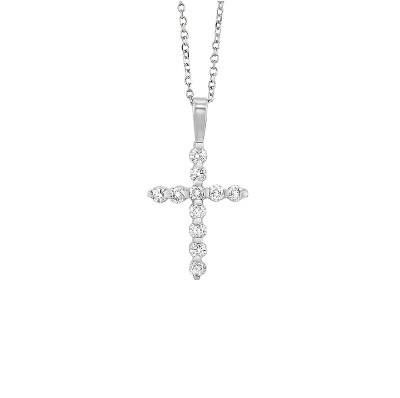 Diamond Classic Cross Pendant in 14k White Gold (1/3 ctw)