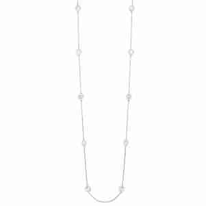 Diamond Station Necklace in 14k White Gold (2 ctw)