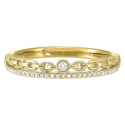 Diamond 1/4 Eternity Cable Chain Stackable Split Band in 14k Yellow Gold (1/10 ctw)