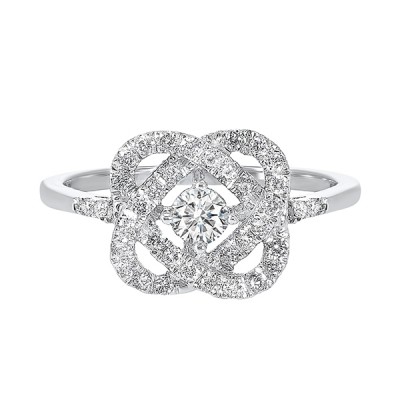 Diamond Infinity Love Heart Knot Promise Ring in 14k White Gold (1/2ctw)