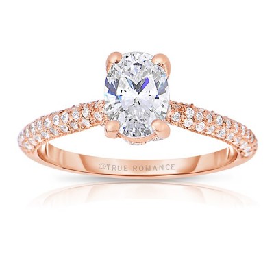 Rm1280vrs-14k Rose Gold Oval Cut Diamond Engagement Ring