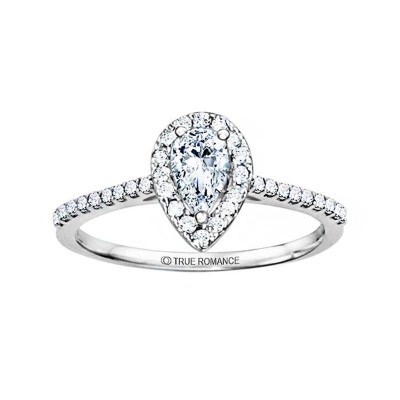 Rm1301ps-14k White Gold Halo Engagement Ring