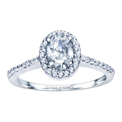 Rm1301v-14k White Gold Oval Cut Halo Diamond Engagement Ring