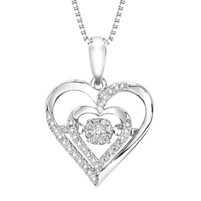 Rhythm of Love Diamond Pendant in Sterling Silver