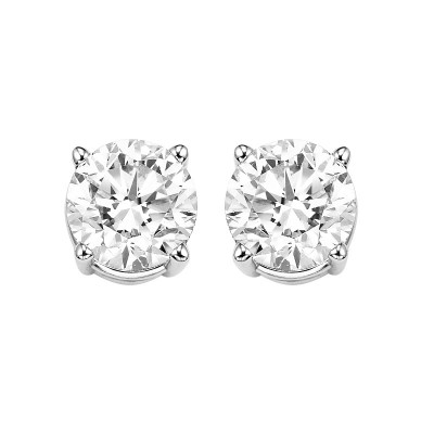 Diamond Round Classic Solitaire Stud Earrings in 14k White Gold (3/4 ctw)