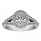 Oval Cut Split Shank Halo Diamond Engagement Ring