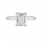 14K White Gold Emerald Cut Center Semi Mount Engagement Ring