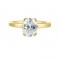 14K Yellow Gold Oval Center Semi Mount Engagement Ring