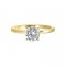 14K Yellow Gold Round Center Semi Mount Engagement Ring