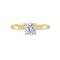14K Yellow Gold Round Center Semi Mount Engagement Ring