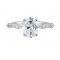 14K White Gold Oval Center Semi Mount Engagement Ring