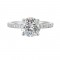 14K White Gold Round Center Semi Mount Engagement Ring