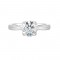 14K White Gold Round Center Semi Mount Engagement Ring