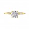 14K Yellow Gold Round Center Semi Mount Engagement Ring