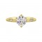 14K Yellow Gold Round Center Semi Mount Engagement Ring