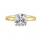 14K White and Yellow Gold Round Center Semi Mount Engagement Ring