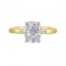 14K White and Yellow Gold Oval Center Semi Mount Engagement Ring