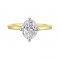 14K White and Yellow Gold Oval Center Semi Mount Engagement Ring