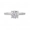 14K White Gold Round Center Semi Mount Engagement Ring