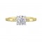 14K White and Yellow Gold Round Center Semi Mount Engagement Ring
