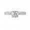 14K White Gold Round Center Semi Mount Engagement Ring