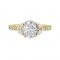 14K White and Yellow Gold Oval Center Semi Mount Engagement Ring