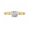 14K White and Yellow Gold Round Center Semi Mount Engagement Ring