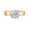14K White and Yellow Gold Round Center Semi Mount Engagement Ring