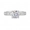 14K White Gold Round Center Semi Mount Engagement Ring