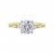 14K White and Yellow Gold Round Center Semi Mount Engagement Ring