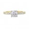14K White and Yellow Gold Round Center Semi Mount Engagement Ring
