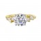 14K White and Yellow Gold Round Center Semi Mount Engagement Ring