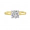 14K White and Yellow Gold Round Center Semi Mount Engagement Ring