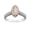 Rm1430m -14k White Gold Marquise Cut Halo Diamond Vintage Engagement Ring