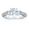 Rm1446 -14k White Gold Round Cut Diamond Vintage Engagement Ring