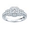 Rm1113-14k White Gold Princess Cut Diamond Vintage Style Engagement Ring